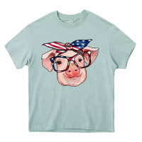 Arona american flag with pig Heavy Core Tee - RanaPortraitStore