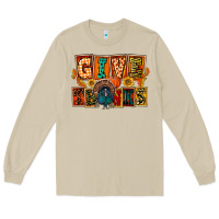 Mushroom Give Thanks Thanksgiving Long Sleeve Tee - FaDigitalArtStudio