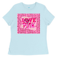 Baby Blue love pink Ladies Tee - TumblerDesignByShophia