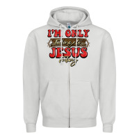 Dove Grey i'm only talking to jesus today christmas Zipper Hoodie - BarkalooDesign