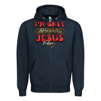 Navy i'm only talking to jesus today christmas Zipper Hoodie - BarkalooDesign