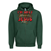 Sports Green i'm only talking to jesus today christmas Zipper Hoodie - BarkalooDesign