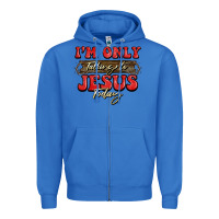 True Royal i'm only talking to jesus today christmas Zipper Hoodie - BarkalooDesign