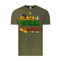 Vintage Olive Black Nurse magic Vintage Tee - HowdyJamesFarm