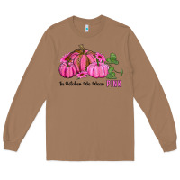 In October We Wear Pink Pumpkin And Sunflowers Long Sleeve Tee | Teevron