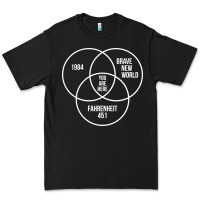 Black 1984 Brave New World Fahrenheit 451 Conspiracy T-Shirt Premium Tee - maiPhamDesign