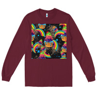 Burgundy pride cupcake seamless pattern Long Sleeve Tee - FaDigitalArtStudio