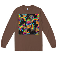 Chestnut pride cupcake seamless pattern Long Sleeve Tee - FaDigitalArtStudio