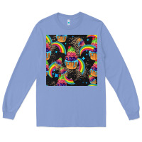 Colony Blue pride cupcake seamless pattern Long Sleeve Tee - FaDigitalArtStudio
