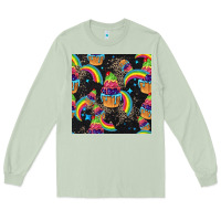 Matcha pride cupcake seamless pattern Long Sleeve Tee - FaDigitalArtStudio