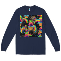 Navy pride cupcake seamless pattern Long Sleeve Tee - FaDigitalArtStudio