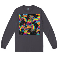 Smoke pride cupcake seamless pattern Long Sleeve Tee - FaDigitalArtStudio