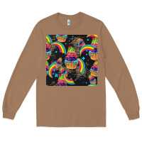 Toasted Coconut pride cupcake seamless pattern Long Sleeve Tee - FaDigitalArtStudio