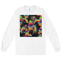 White pride cupcake seamless pattern Long Sleeve Tee - FaDigitalArtStudio