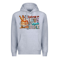 Heather Grey cooking is love made edible Premium Hoodie - CowhideDigitalArt