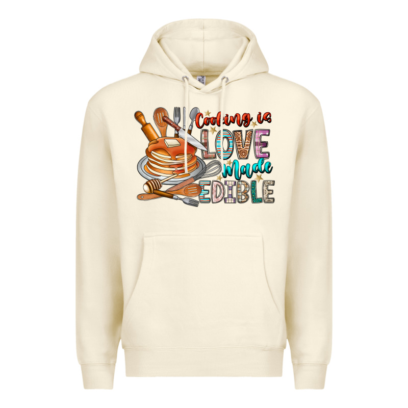 Cooking Is Love Made Edible Premium Hoodie by CowhideDigitalArt | Teevron