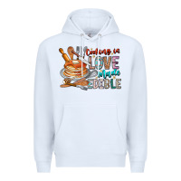 White cooking is love made edible Premium Hoodie - CowhideDigitalArt