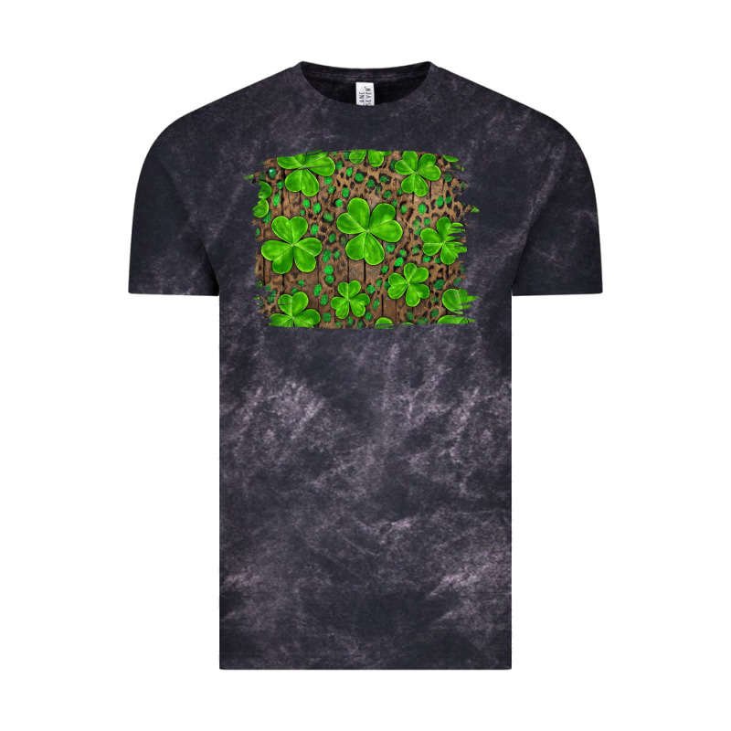 St Patrick's Day Shamrock And Leopard Distressed Background Vintage Tee by RanaPortraitStore | Teevron