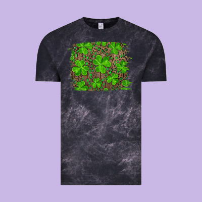 St Patrick's Day Shamrock And Leopard Distressed Background Vintage Tee Designed By Ranaportraitstore