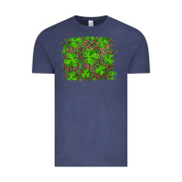 Vintage Denim st patrick's day shamrock and leopard distressed background Vintage Tee - RanaPortraitStore