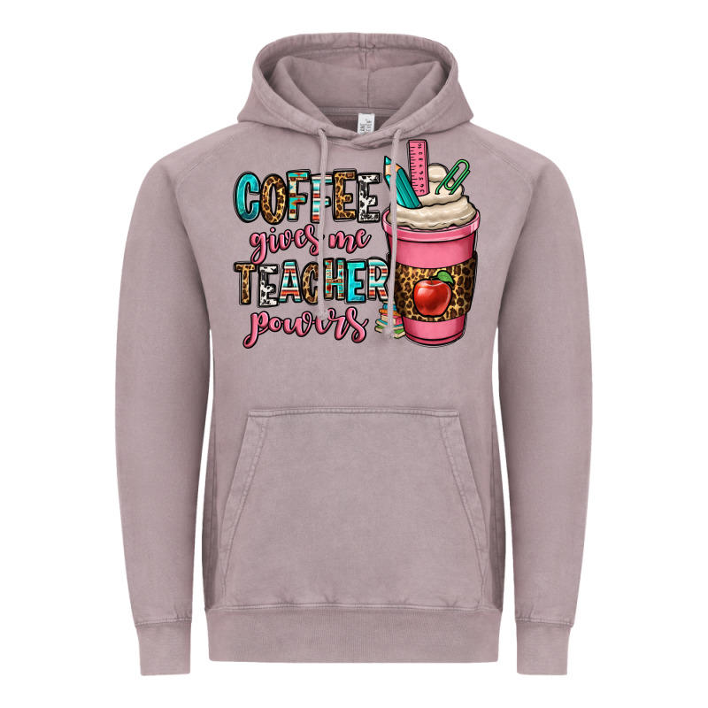 Coffee Gives Me Teacher Powers Vintage Hoodie by OliviaCreatesArt | Teevron
