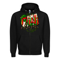 Black mini claus christmas Zipper Hoodie - BarkalooDesign