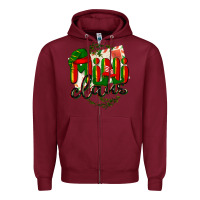 Burgundy mini claus christmas Zipper Hoodie - BarkalooDesign