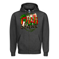 Charcoal Heather mini claus christmas Zipper Hoodie - BarkalooDesign