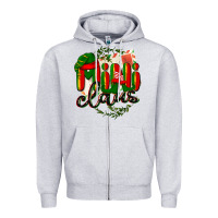 Heather Grey mini claus christmas Zipper Hoodie - BarkalooDesign