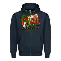 Navy mini claus christmas Zipper Hoodie - BarkalooDesign