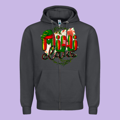 Mini Claus Christmas Zipper Hoodie Designed By Barkaloodesign