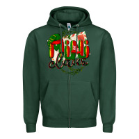 Sports Green mini claus christmas Zipper Hoodie - BarkalooDesign
