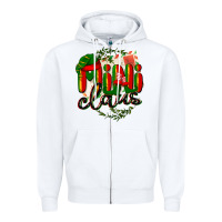 White mini claus christmas Zipper Hoodie - BarkalooDesign