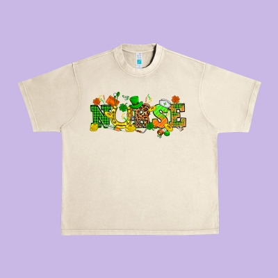 St. Patricks Day Nurse Urban Heavy Tee Designed By Howdyjamesfarm