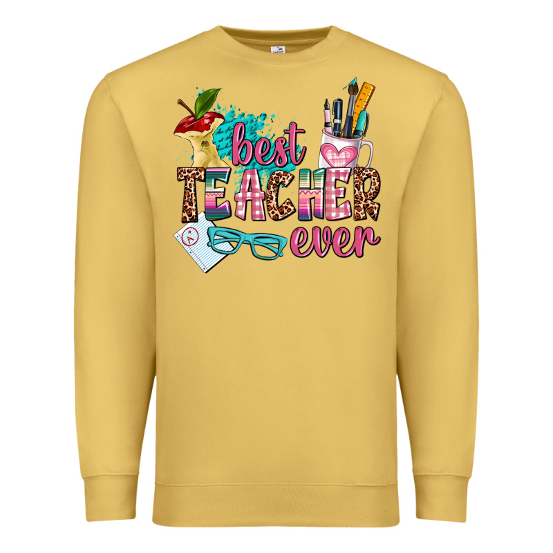 Best Teacher Ever Premium Sweatshirt by AdoDesignShop | Teevron