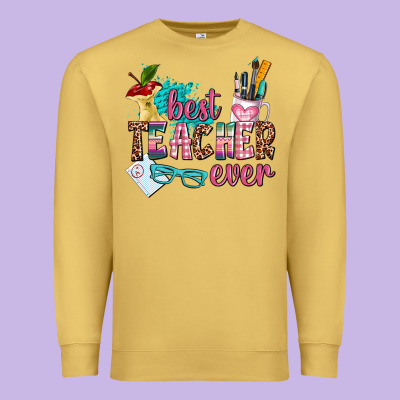 Best Teacher Ever Premium Sweatshirt Designed By Adodesignshop