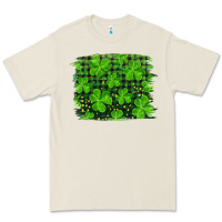 Bone st patrick's day shamrock and plaid distressed background Premium Tee - RanaPortraitStore
