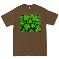Cacao st patrick's day shamrock and plaid distressed background Premium Tee - RanaPortraitStore