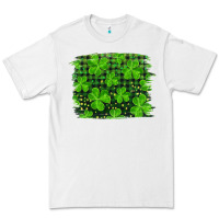 White st patrick's day shamrock and plaid distressed background Premium Tee - RanaPortraitStore