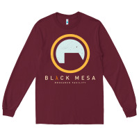 Burgundy Black Mesa Research Facility T-Shirt Long Sleeve Tee - maiPhamDesign