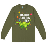 Army Green Mens Daddysaurus T Rex Dinosaur Daddy Family Matching Gifts Idea Long Sleeve Tee - maiPhamDesign