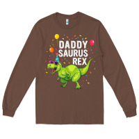 Mens Daddysaurus T Rex Dinosaur Daddy Family Matching Gifts Idea Long Sleeve Tee | Teevron