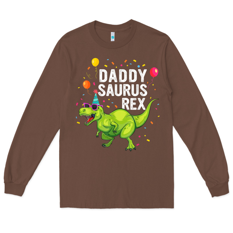 Mens Daddysaurus T Rex Dinosaur Daddy Family Matching Gifts Idea Long Sleeve Tee by maiPhamDesign | Teevron