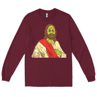 Burgundy zombie jesus halloween costume christian christ Long Sleeve Tee - maiPhamDesign