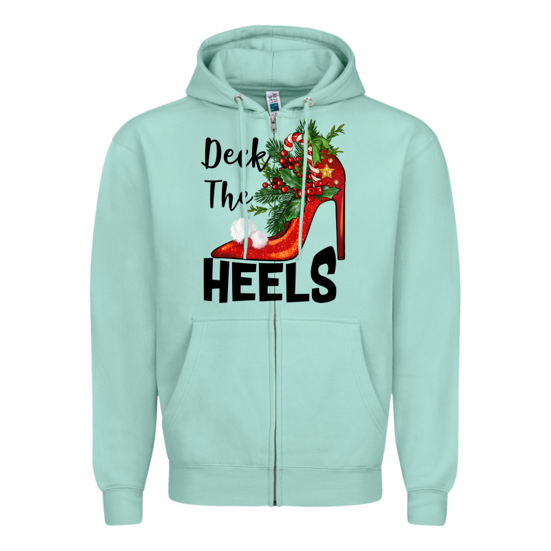 Deck The Heels Christmas Zipper Hoodie by BarkalooDesign | Teevron