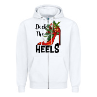 White deck the heels Christmas Zipper Hoodie - BarkalooDesign