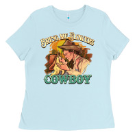 Baby Blue Bring me flowers cowboy Ladies Tee - HowdyJamesFarm