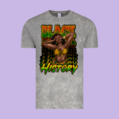 Black History Afro Woman Vintage Tee Designed By Howdyjamesfarm