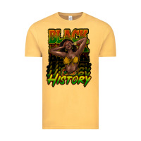 Vintage Mustard Black history afro woman Vintage Tee - HowdyJamesFarm