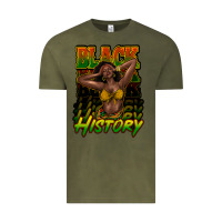 Vintage Olive Black history afro woman Vintage Tee - HowdyJamesFarm
